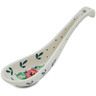 Polish Pottery Spoon 6&quot; Red Pansy