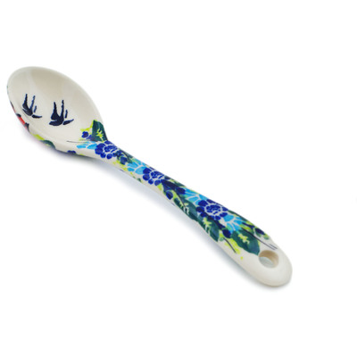 Polish Pottery Spoon 6&quot; Royal Meadow UNIKAT