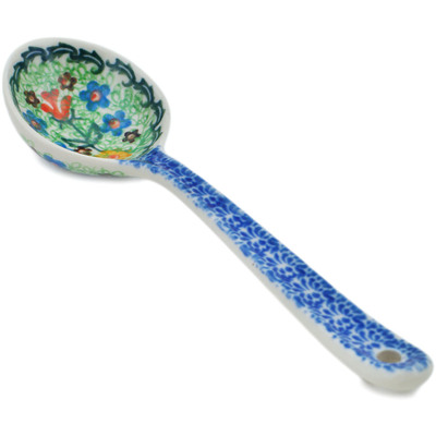 Polish Pottery Spoon 7&quot; Red Poppies UNIKAT