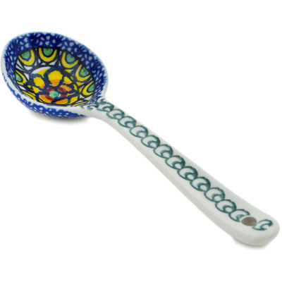 Polish Pottery Spoon 7&quot; Turkish Flowers UNIKAT