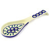 Polish Pottery Spoon Rest 10&quot; Peacock Leaves