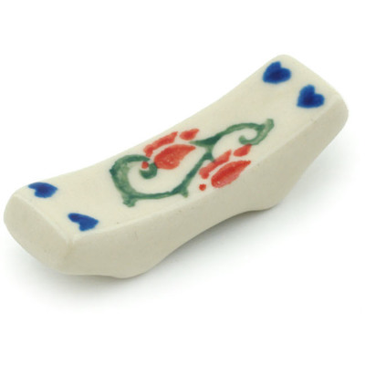 Polish Pottery Spoon Rest 2&quot; Butterfly Tulips