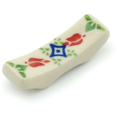 Polish Pottery Spoon Rest 2&quot; Tulips And Diamonds