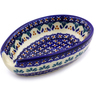 Polish Pottery Spoon Rest 5&quot; Blue Cress