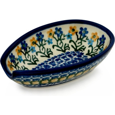 Polish Pottery Spoon Rest 5&quot; Field Of Wildflowers