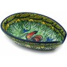 Polish Pottery Spoon Rest 5&quot; Rooster Parade UNIKAT