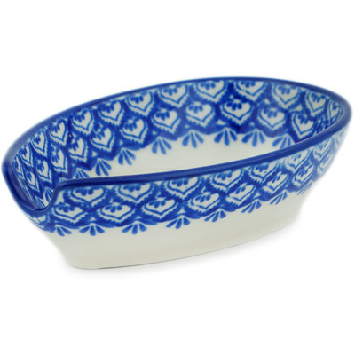 Polish Pottery Spoon Rest 5&quot; Sensational Blue Splendor