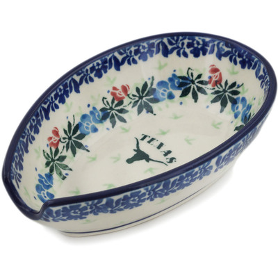 Polish Pottery Spoon Rest 5&quot; Texas Wildflower
