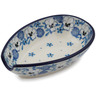 Polish Pottery Spoon Rest 5&quot; White Pansy