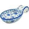 Polish Pottery Spoon Rest 7&quot; Blue Grapevine