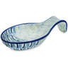 Polish Pottery Spoon Rest 7&quot; Blue Wave UNIKAT