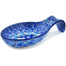 Polish Pottery Spoon Rest 7&quot; Blue Wildflower Meadow UNIKAT