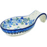 Polish Pottery Spoon Rest 7&quot; Light Blue Lace
