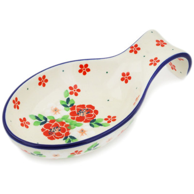 Polish Pottery Spoon Rest 7&quot; Rosy Cheeks
