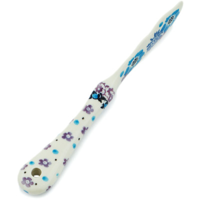 Polish Pottery Spreading Knife 7&quot; Blooming Blues