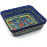 Polish Pottery Square Baker 10&quot; Splendid Meadow UNIKAT