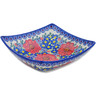 Polish Pottery Square Bowl 8&quot; Bold Sights UNIKAT