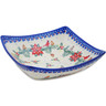 Polish Pottery Square Bowl 8&quot; Cardinal&#039;s Home UNIKAT