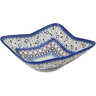 Polish Pottery Square Bowl 9&quot; Abstract Eruption UNIKAT