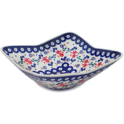 Polish Pottery Square Bowl 9&quot; Burst Of Berries