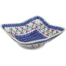 Polish Pottery Square Bowl 9&quot; Rings Of Happiness