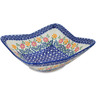 Polish Pottery Square Bowl 9&quot; Wave Of Flowers