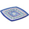 Polish Pottery Square Plate 7&quot; Graphic Armor