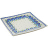 Polish Pottery Square Plate 9&quot; Tail Feathers