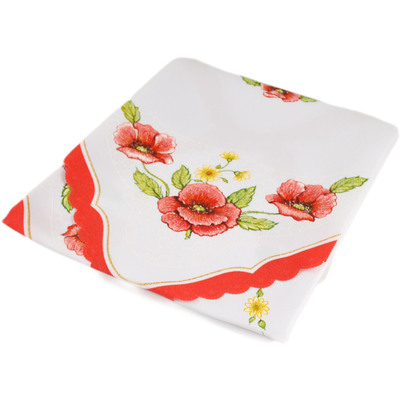 Textile Square Tablecloth 34 inches Red Poppy