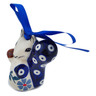 Polish Pottery Squirrel Figurine 3&quot; Peacock Forget-me-not