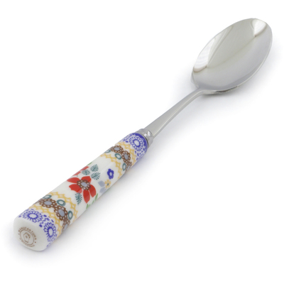 Polish Pottery Stainless Steel Spoon 6&quot; Summer Bouquet UNIKAT