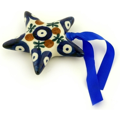 Polish Pottery Star Ornament 3&quot; Mosquito