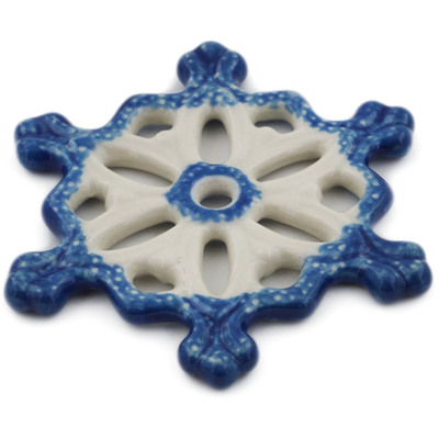 Polish Pottery Star Pendant 3&quot; Blue