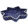 Polish Pottery Star Shaped Bowl 12&quot; Peacock Eyes