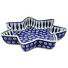 Polish Pottery Star Shaped Bowl 12&quot; Peacock