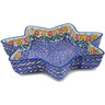 Polish Pottery Star Shaped Bowl 12&quot; Wave Of Flowers