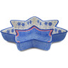 Polish Pottery Star Shaped Bowl 12&quot; Winter Sights UNIKAT