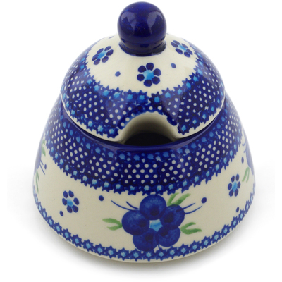 Polish Pottery Sugar Bowl 12 oz Bleu-belle Fleur