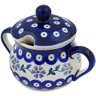 Polish Pottery Sugar Bowl 13 oz Peacock Forget-me-not