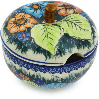 Polish Pottery Sugar Bowl 15 oz Butterfly Splendor