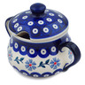 Polish Pottery Sugar Bowl 15 oz Peacock Forget-me-not