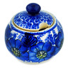 Polish Pottery Sugar Bowl 6 oz Blue Poppy Dream UNIKAT
