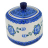 Polish Pottery Sugar Bowl 9 oz Blue Poppies