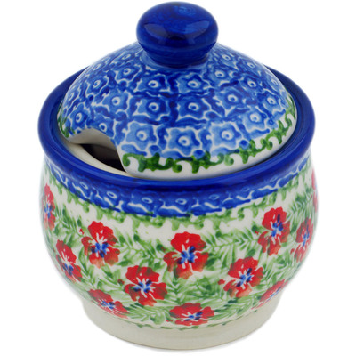 Polish Pottery Sugar Bowl 9 oz Midsummer Bloom