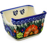 Polish Pottery Sugar Packet Holder 3&quot; Butterfly Splendor