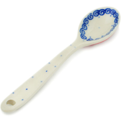 Polish Pottery Sugar Spoon Banner Of Hearts