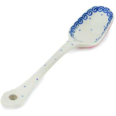 Polish Pottery Sugar Spoon Banner Of Hearts