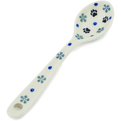 Polish Pottery Sugar Spoon Playing Pups