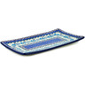 Polish Pottery Sushi Tray 12&quot; Blooming Blues