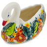Polish Pottery Swan Jar 4&quot; Sunset Meadow UNIKAT